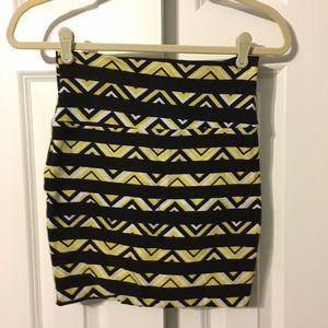 Stripe and chevron print mini skirt